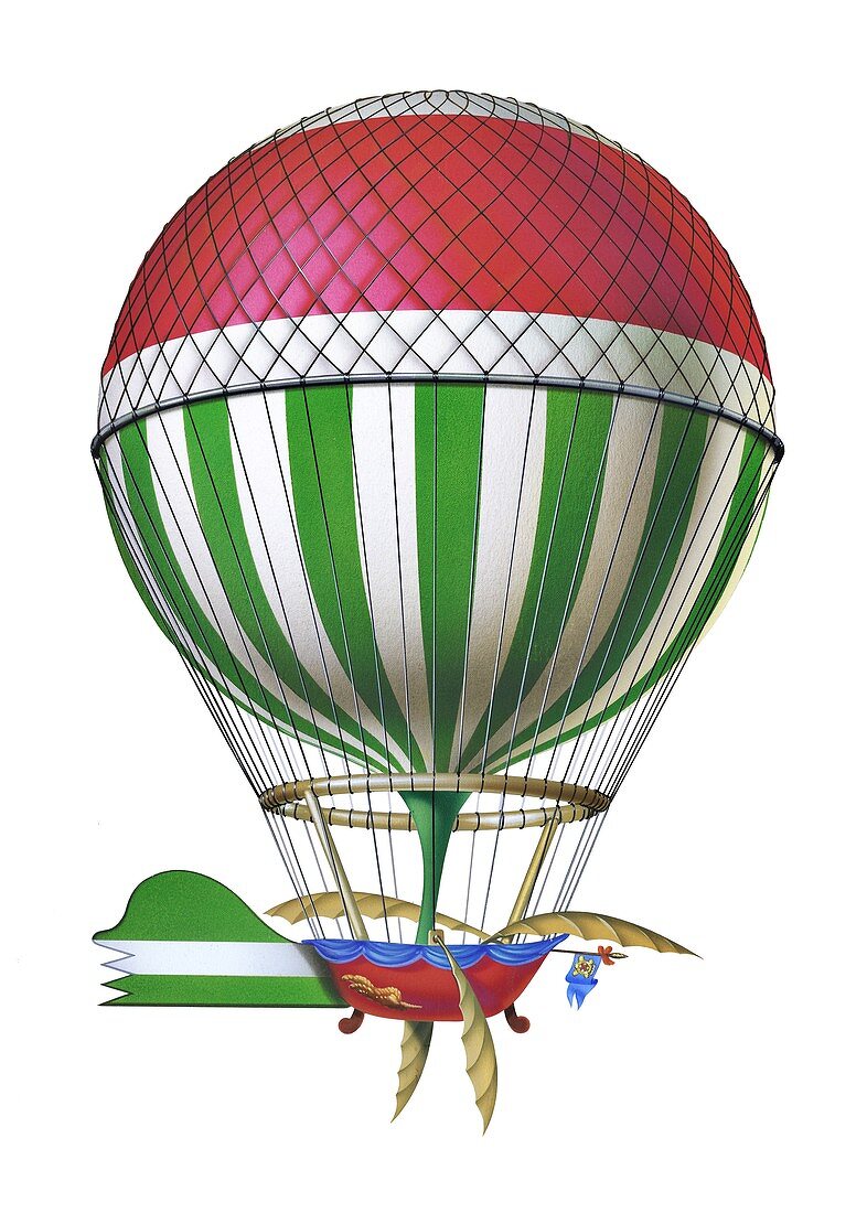 Blanchard's first Channel-crossing balloon, 1785