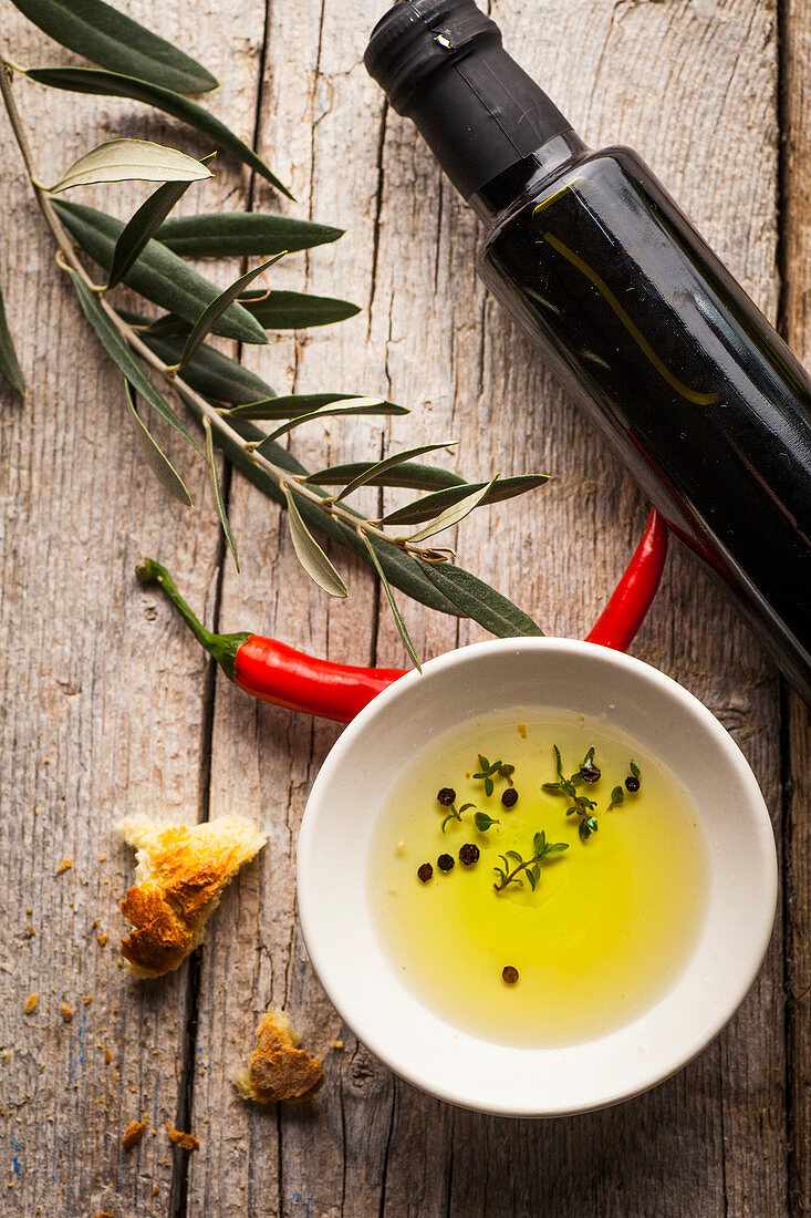 Olivenöl mit Gewürzen