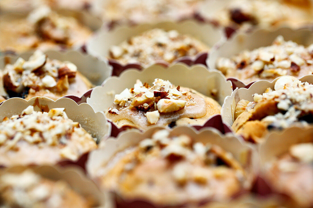 Hazelnut and chocolate muffins