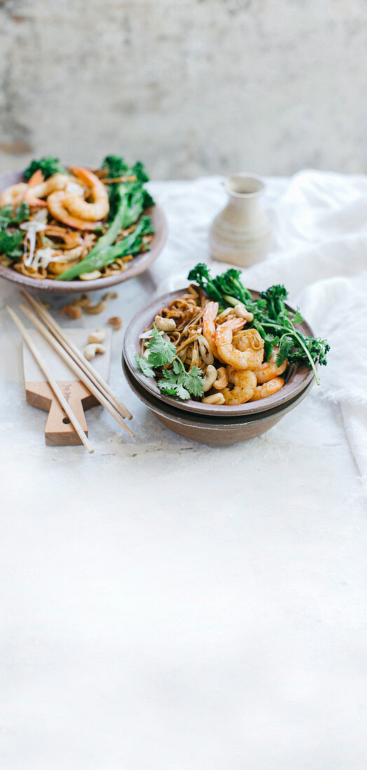 Prawn, Broccolini and Peanut Dan Dan Noodles