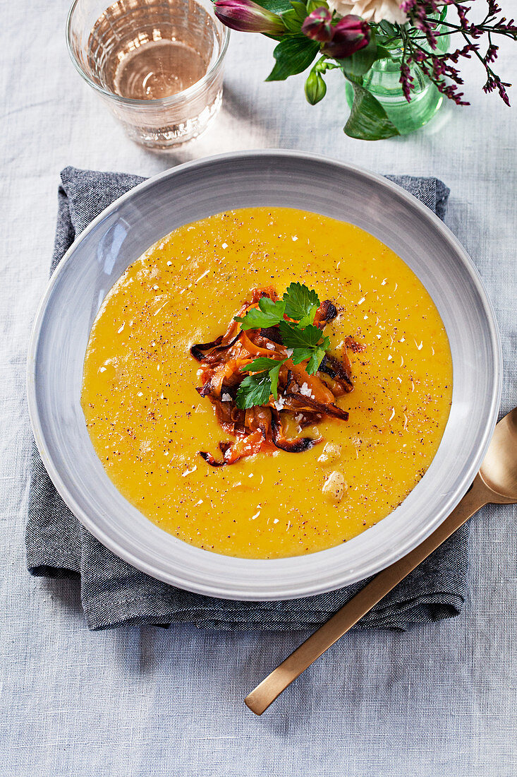Baked carrot soup