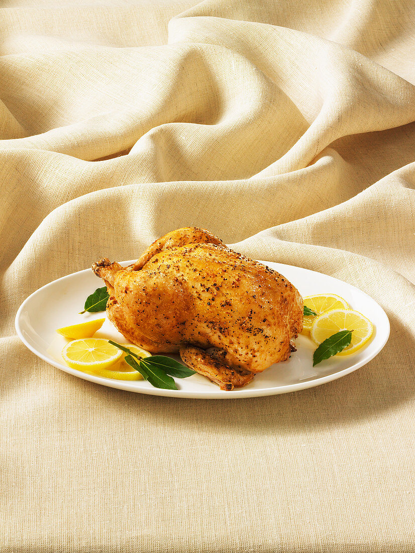 Whole baked organic chicken
