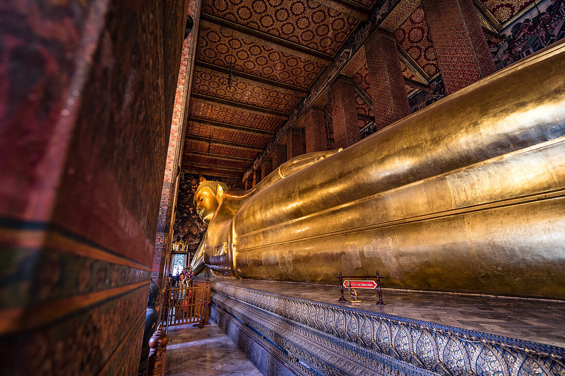 Liegender Buddha, Wat Pho, Rattanakosin, Bangkok, Thailand