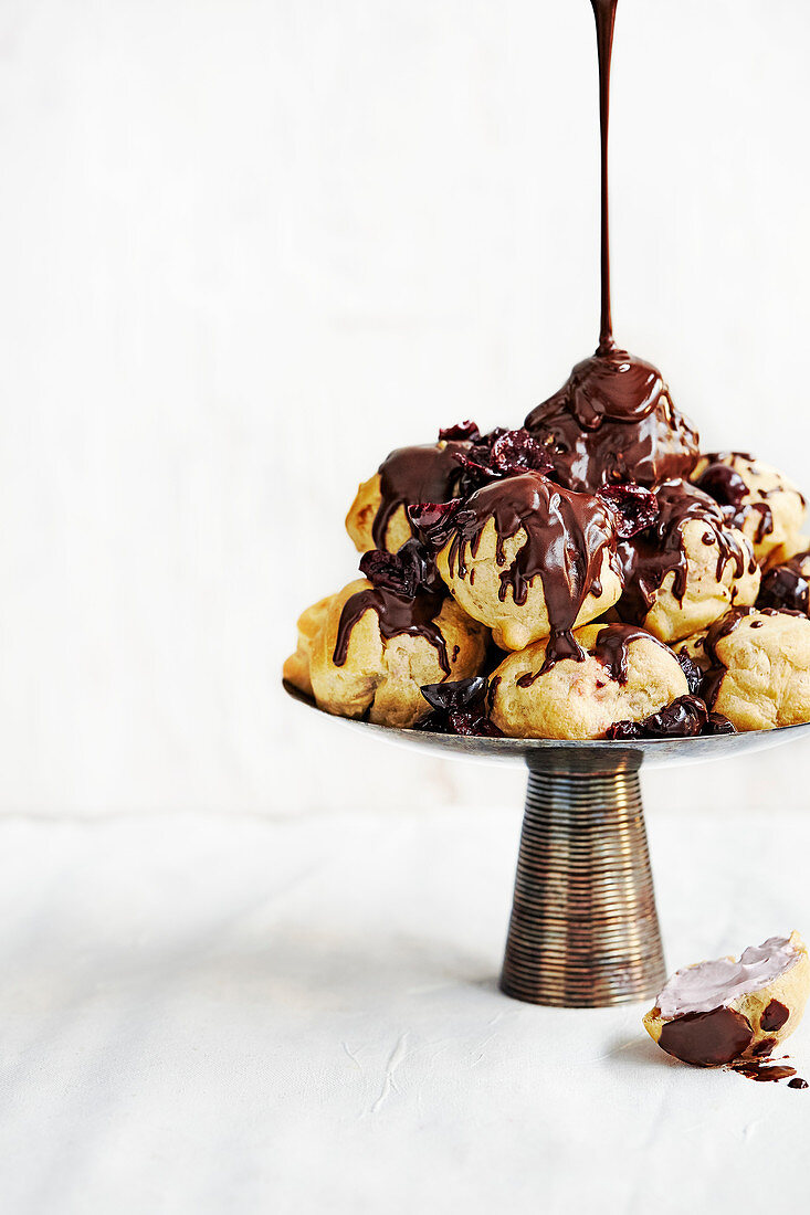 Black forest profiteroles