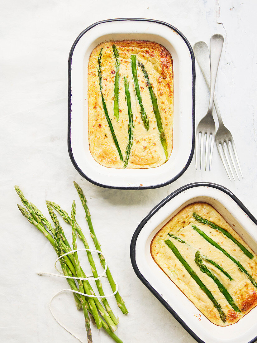 Soft-baked asparagus frittata with ricotta