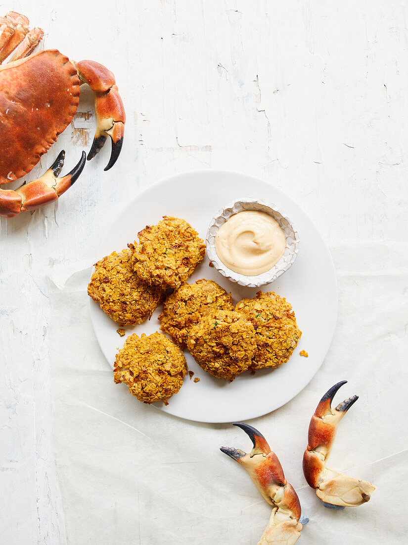 Louisiana Crab Cakes mit würziger Mayonnaise