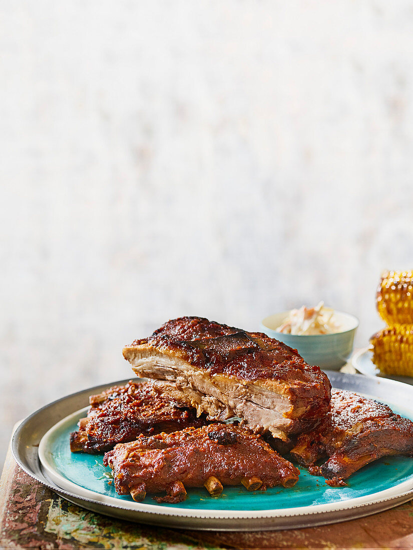 Slow-braised ribs with pineapple BBQ sauce
