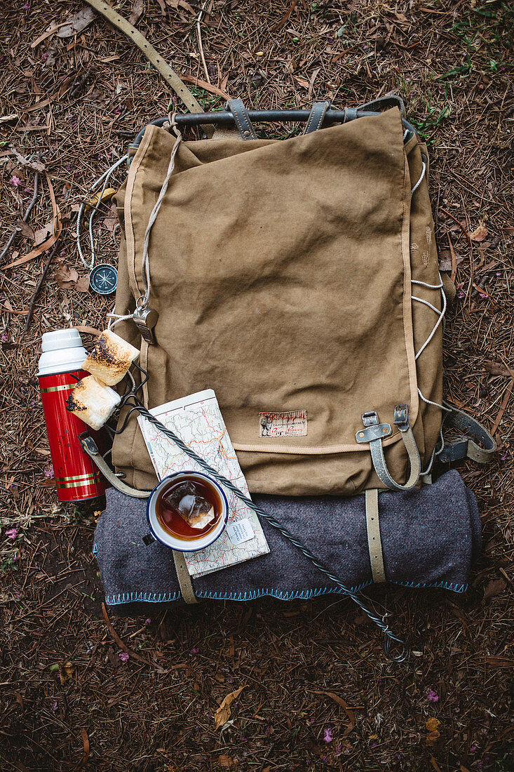 Tea break on a camping trip