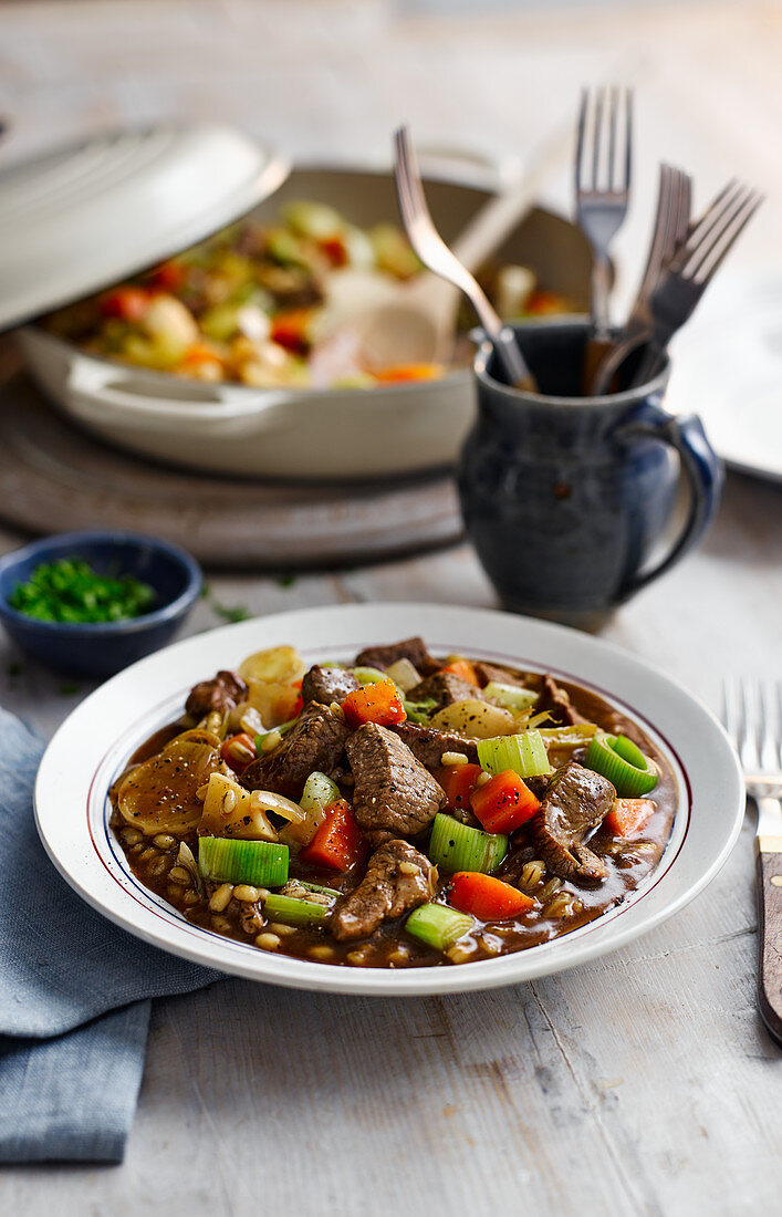 Lamb pearl barley stew