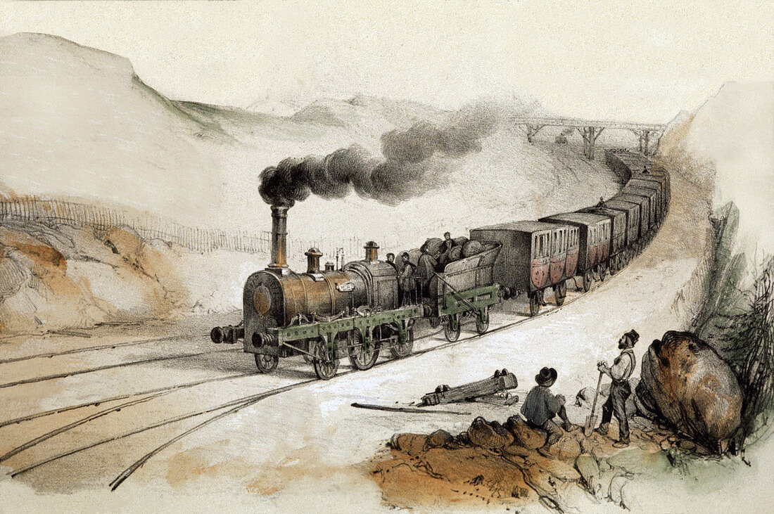 Steam locomotive, illustration
