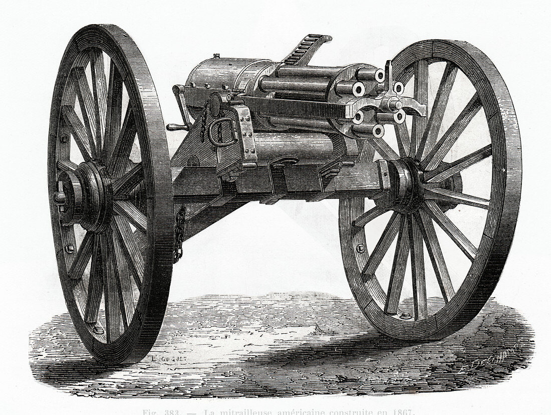 Machine gun, illustration