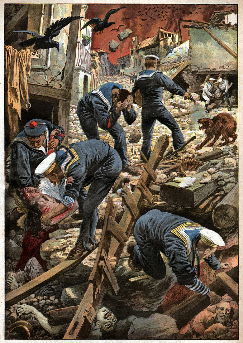 Earthquake in Sicily, illustration