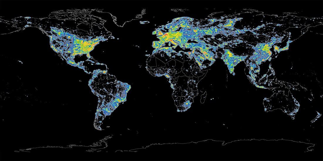 Light pollution, global map