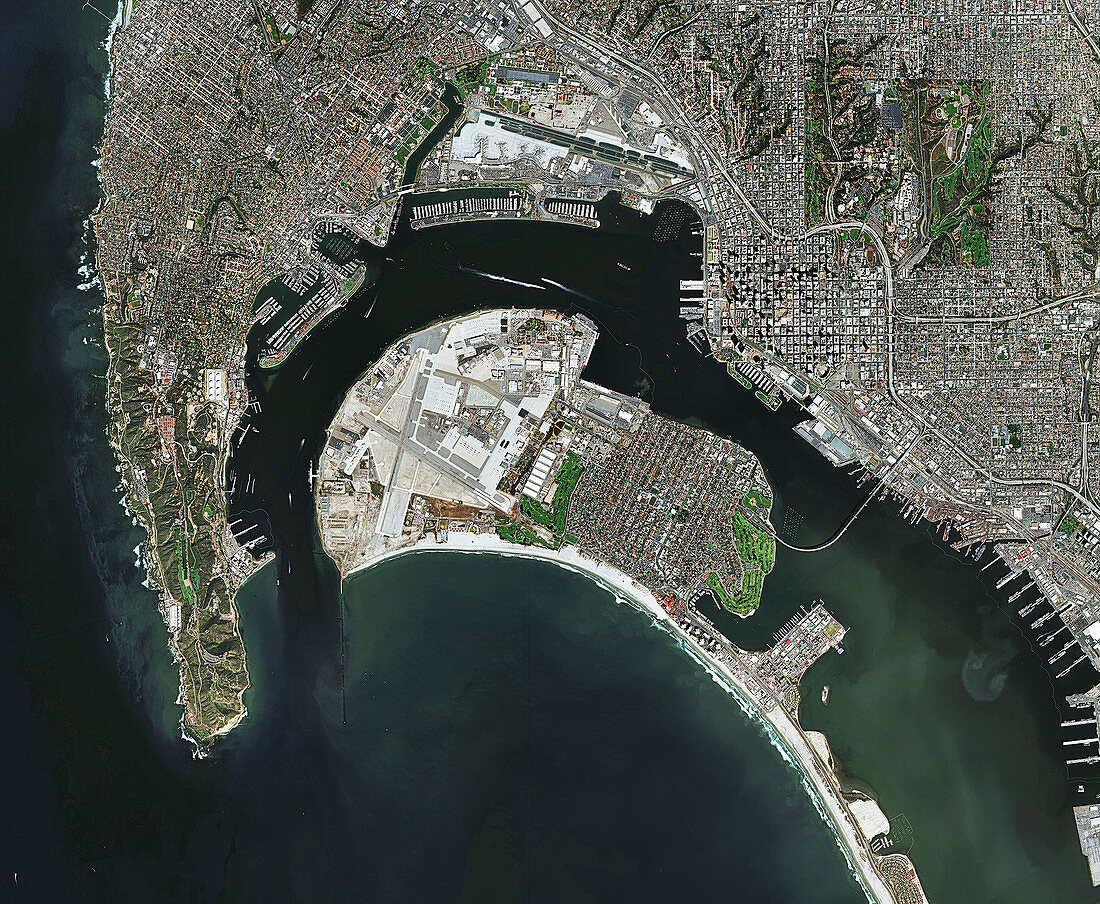 San Diego Bay, USA, in 2015, satellite image