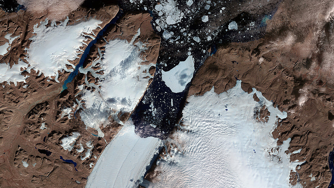 Petermann Glacier, Greenland, in 2012, satellite image