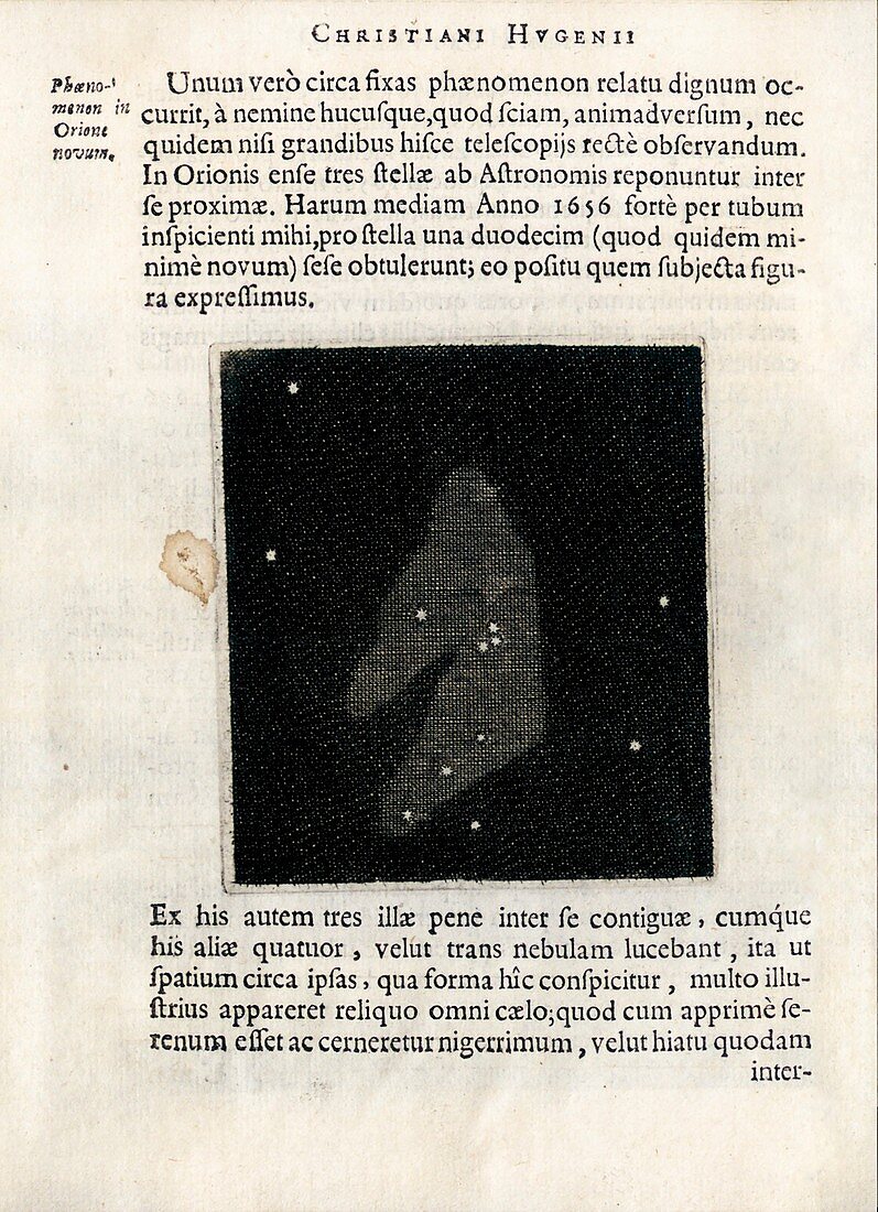 Orion Nebula from Huygens's 'Systema Saturnium' (1655)