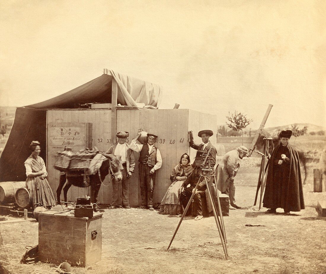 Solar eclipse observers, 1860