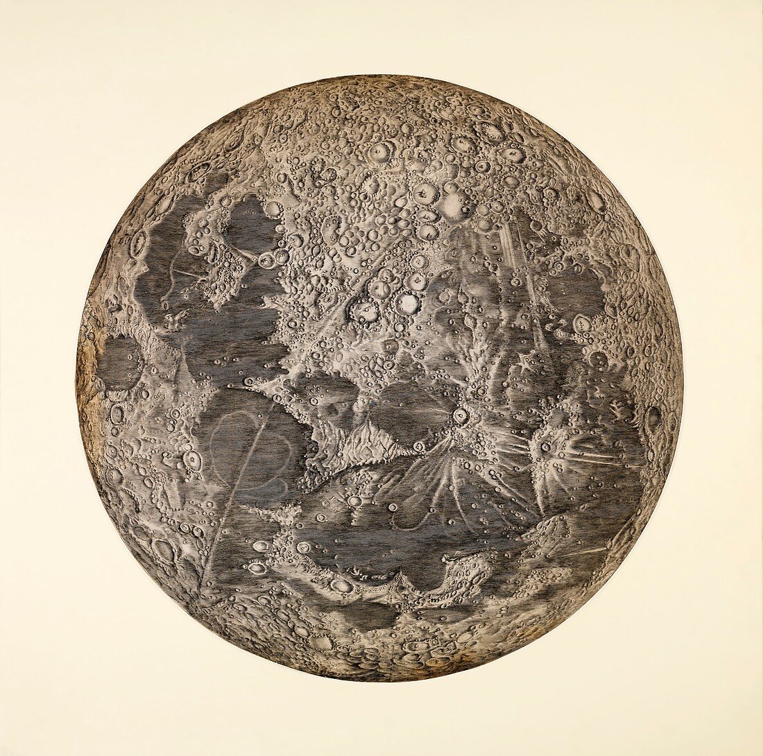 Cassini's Moon map, 1679