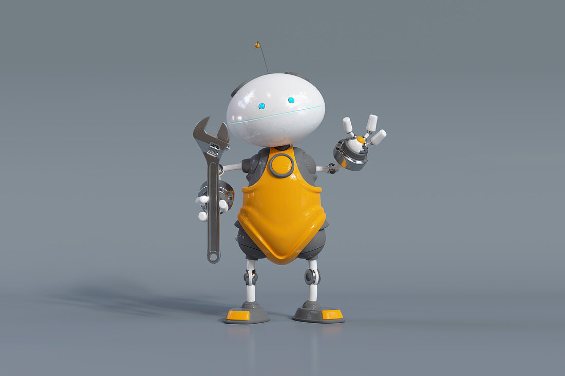 Robot mechanic, illustration