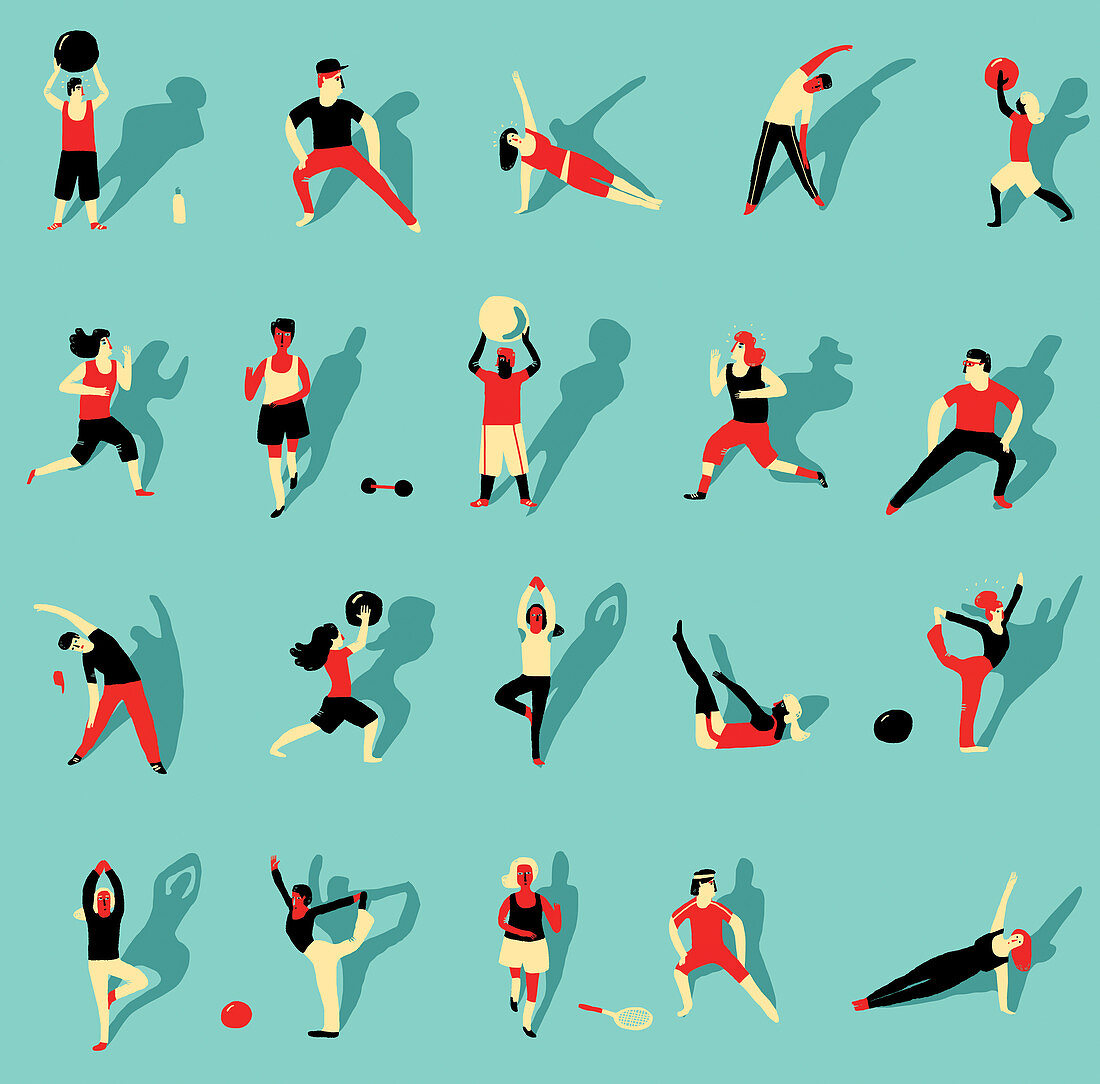 Exercising, illustration