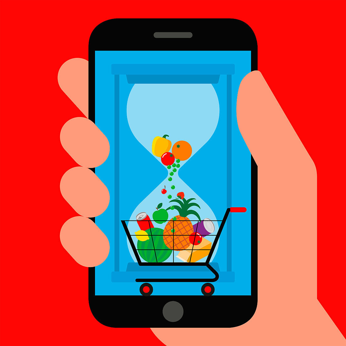 Food waste app, illustration