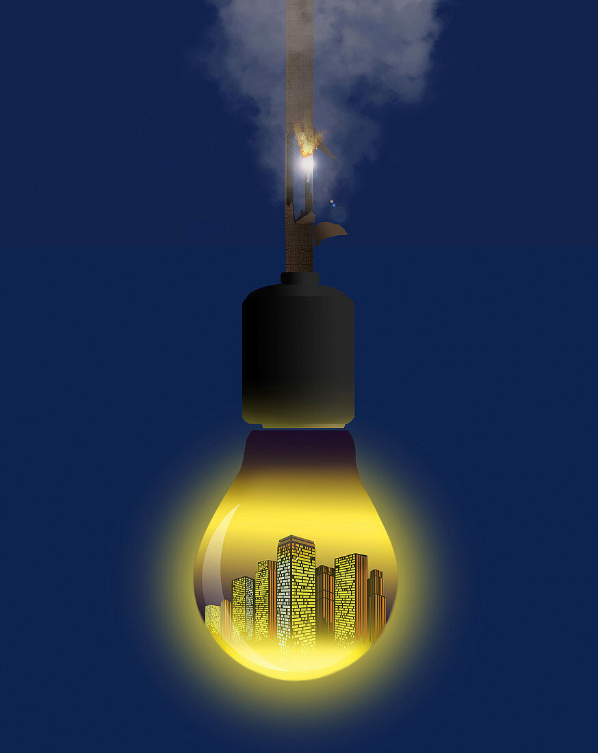 Light pollution, conceptual illustration
