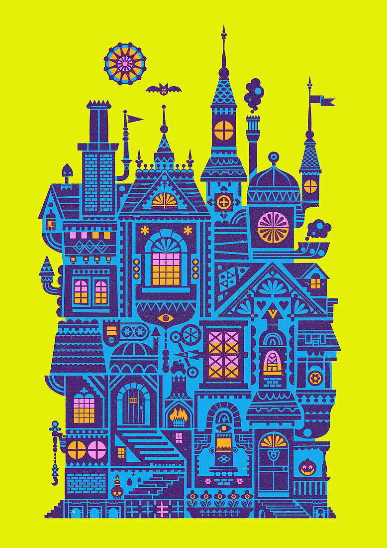 Spooky house, illustration