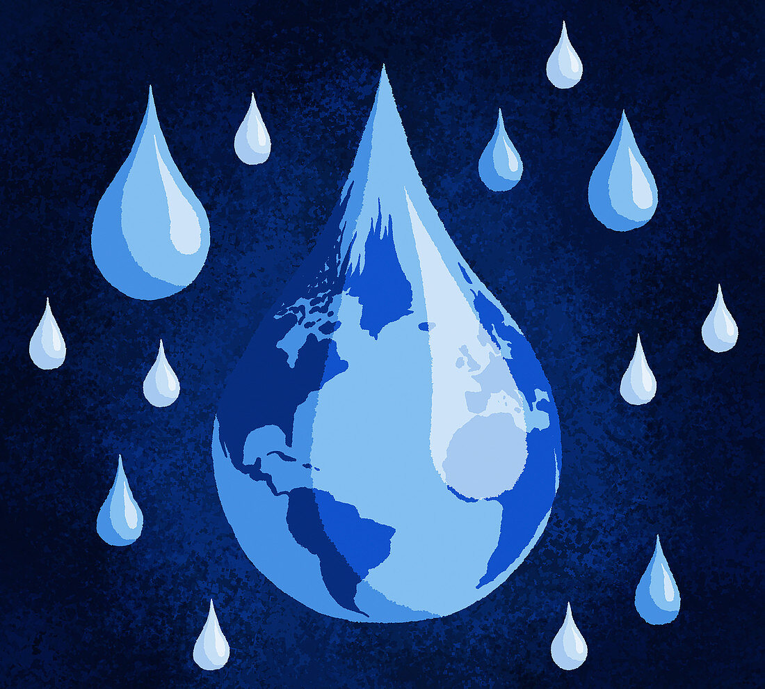 Global water, conceptual illustration