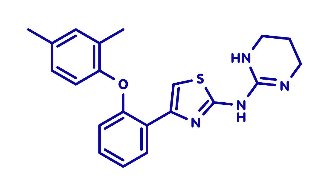 Abafungin antifungal drug molecule, illustration