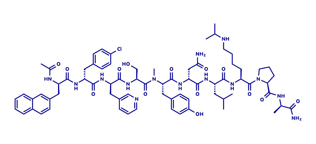 Abarelix drug molecule, illustration