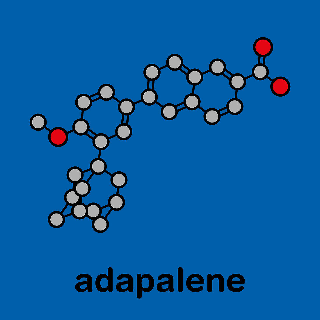 Adapalene acne treatment drug molecule, illustration