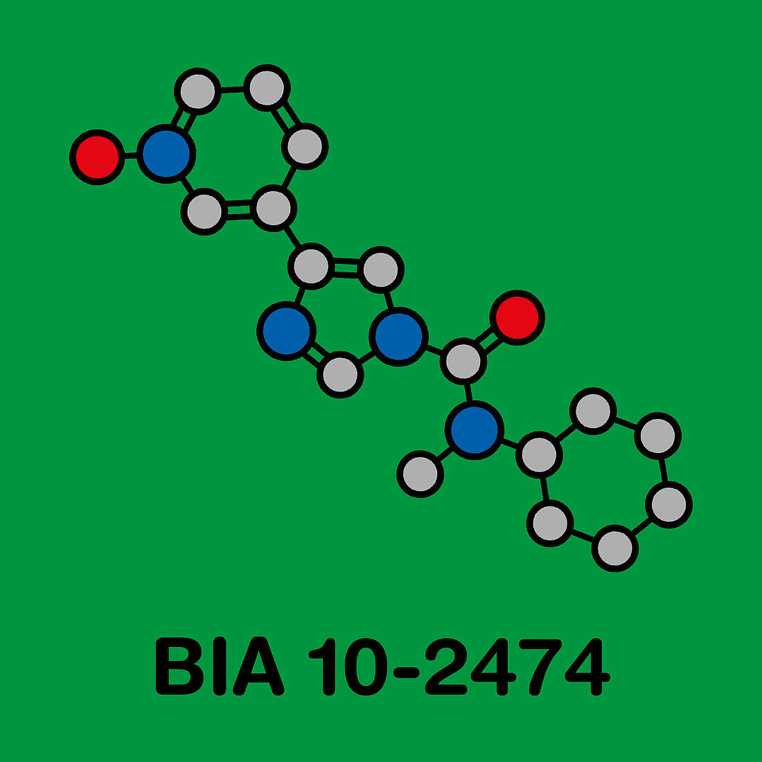 BIA 10-2474 experimental drug molecule, illustration