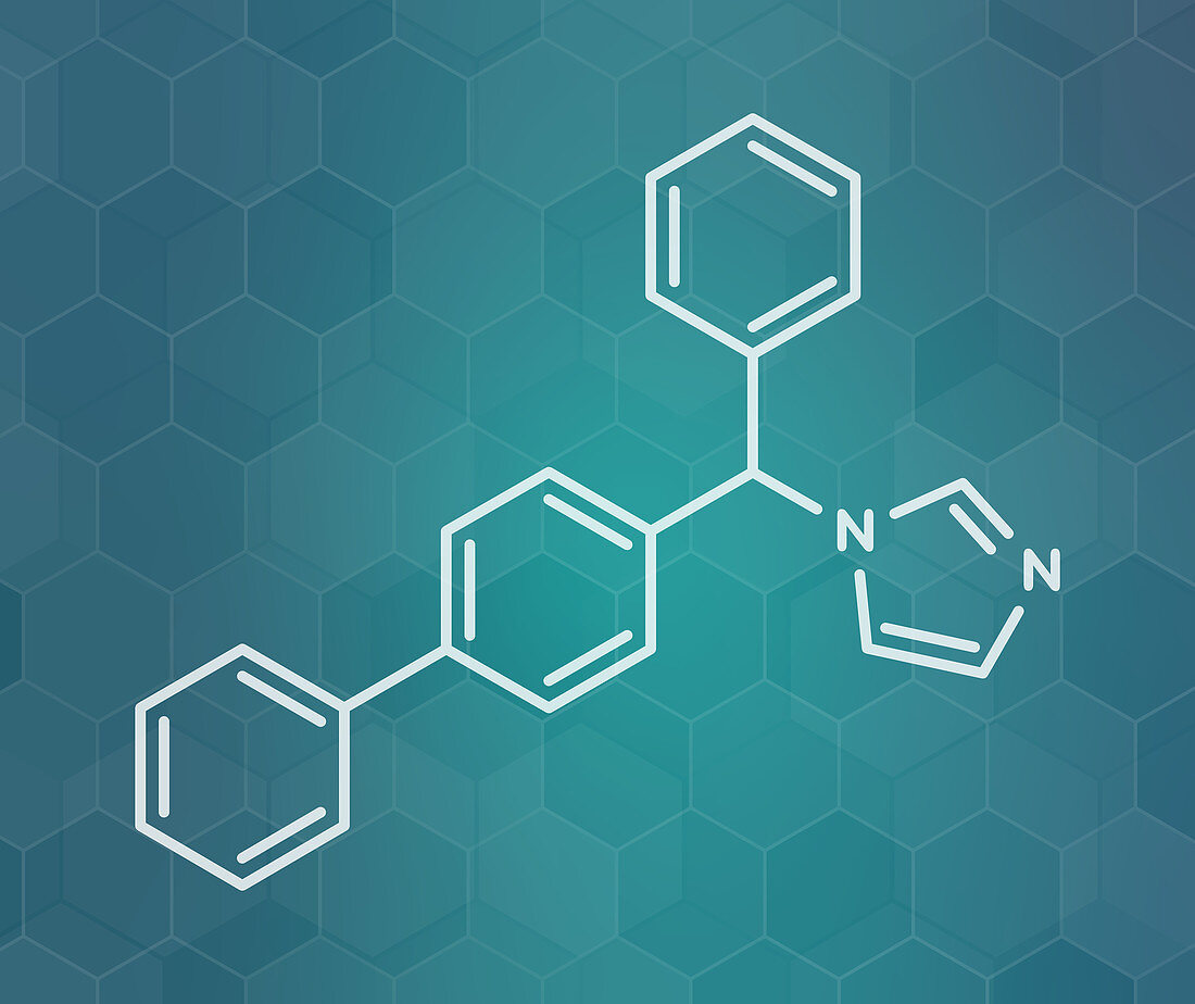 Bifonazole antifungal drug molecule, illustration