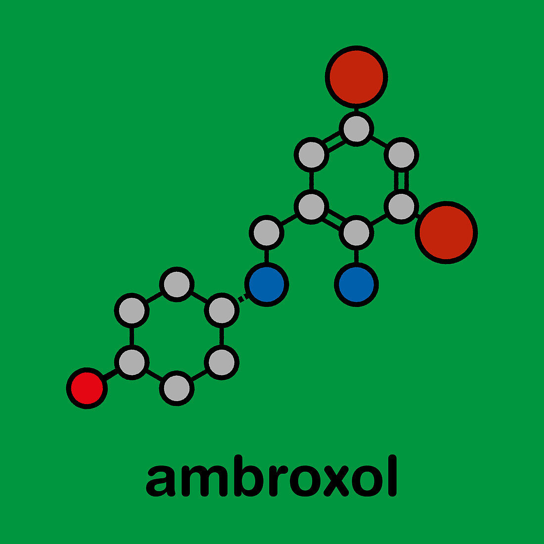 Ambroxol secretolytic drug molecule, illustration