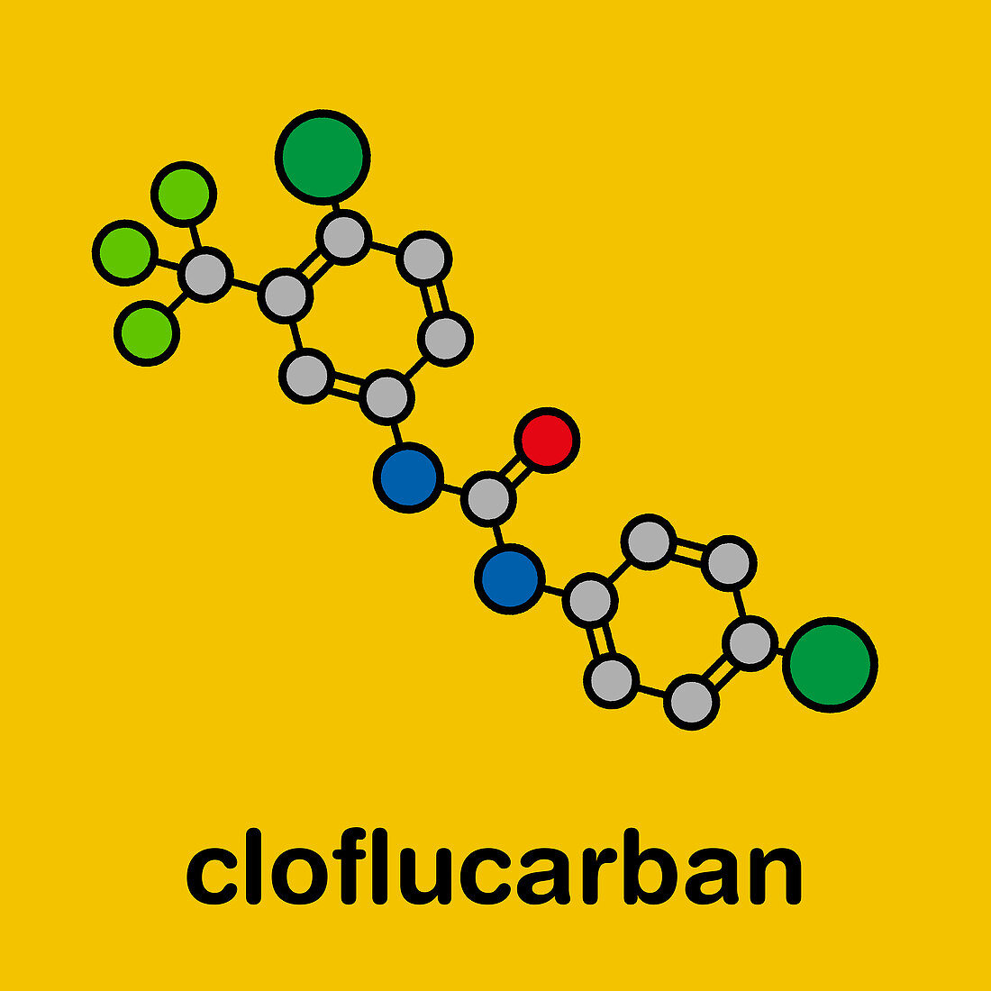 Cloflucarban disinfectant molecule, illustration