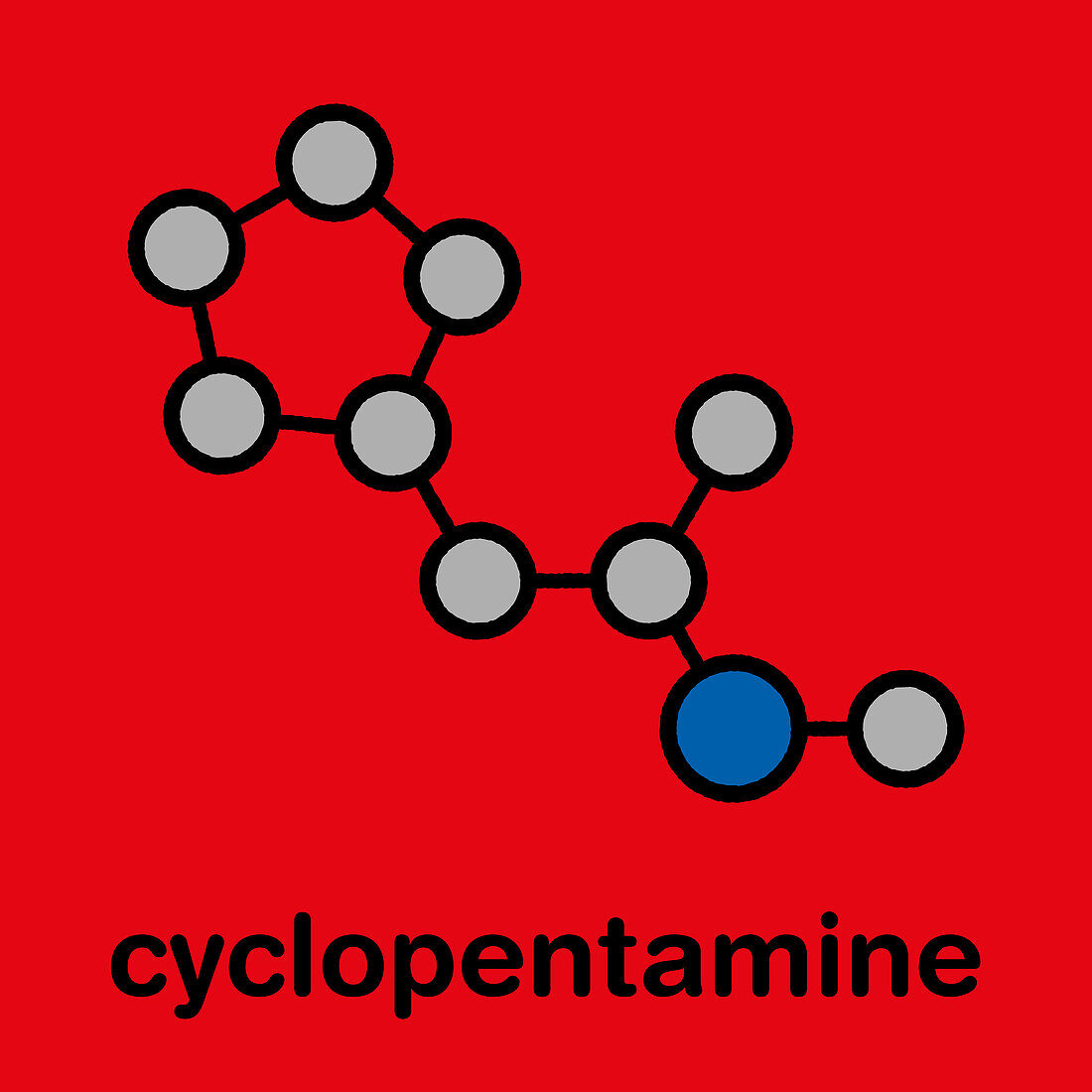 Cyclopentamine nasal decongestant molecule, illustration