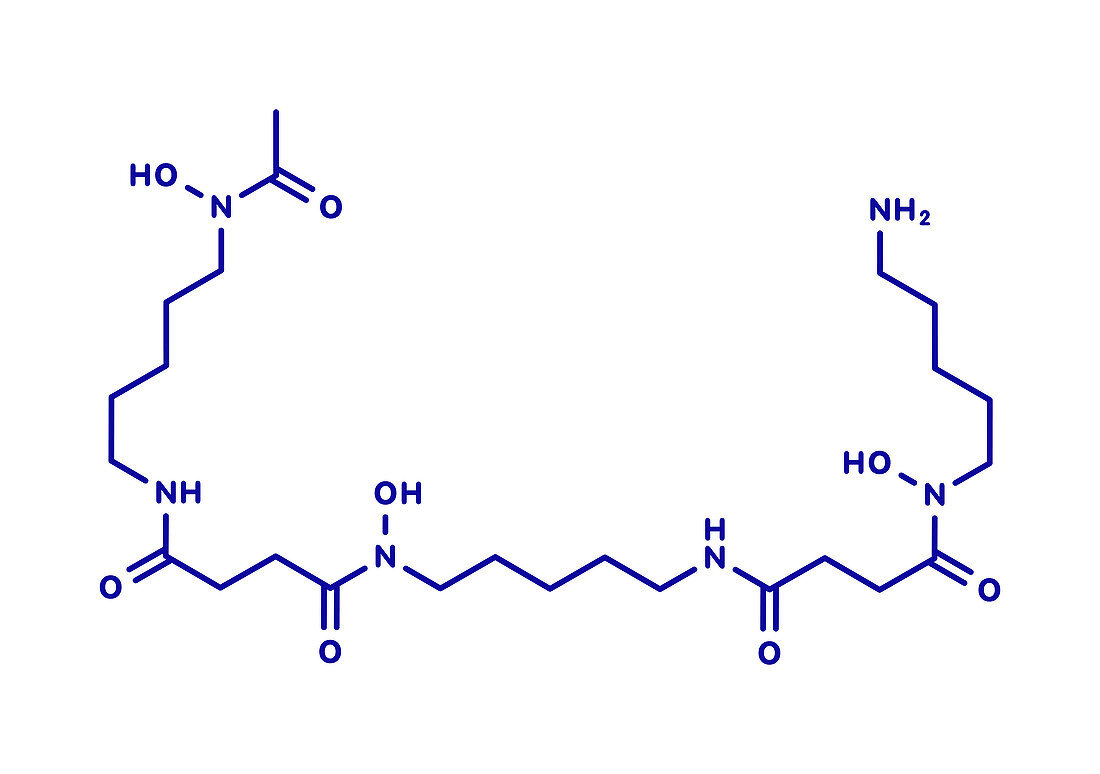 Deferoxamine drug molecule, illustration