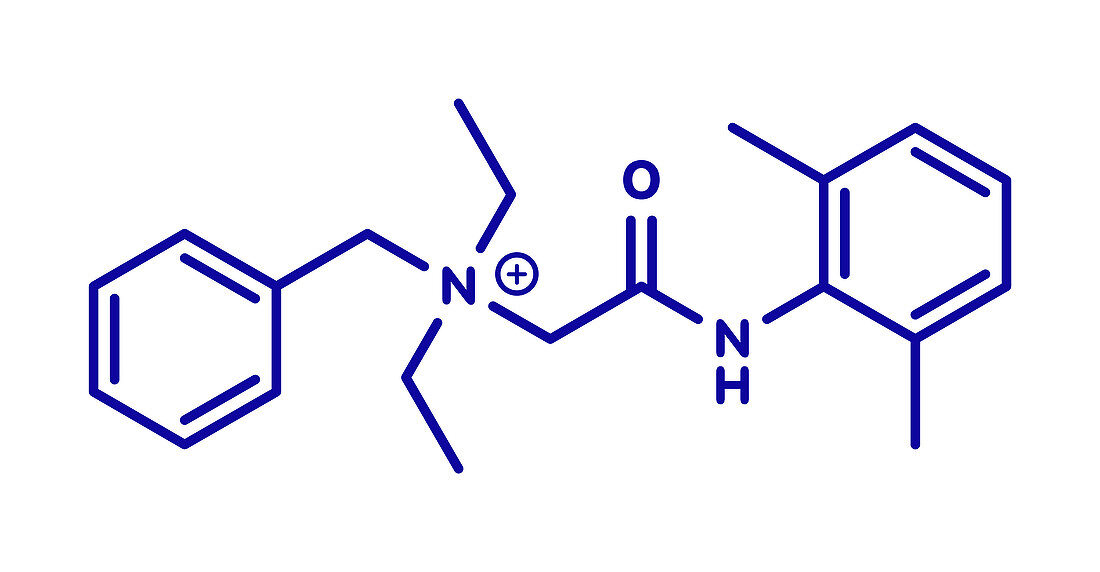 Denatonium bittering agent molecule, illustration