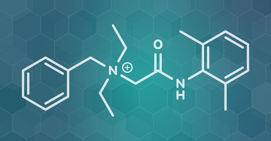 Denatonium bittering agent molecule, illustration