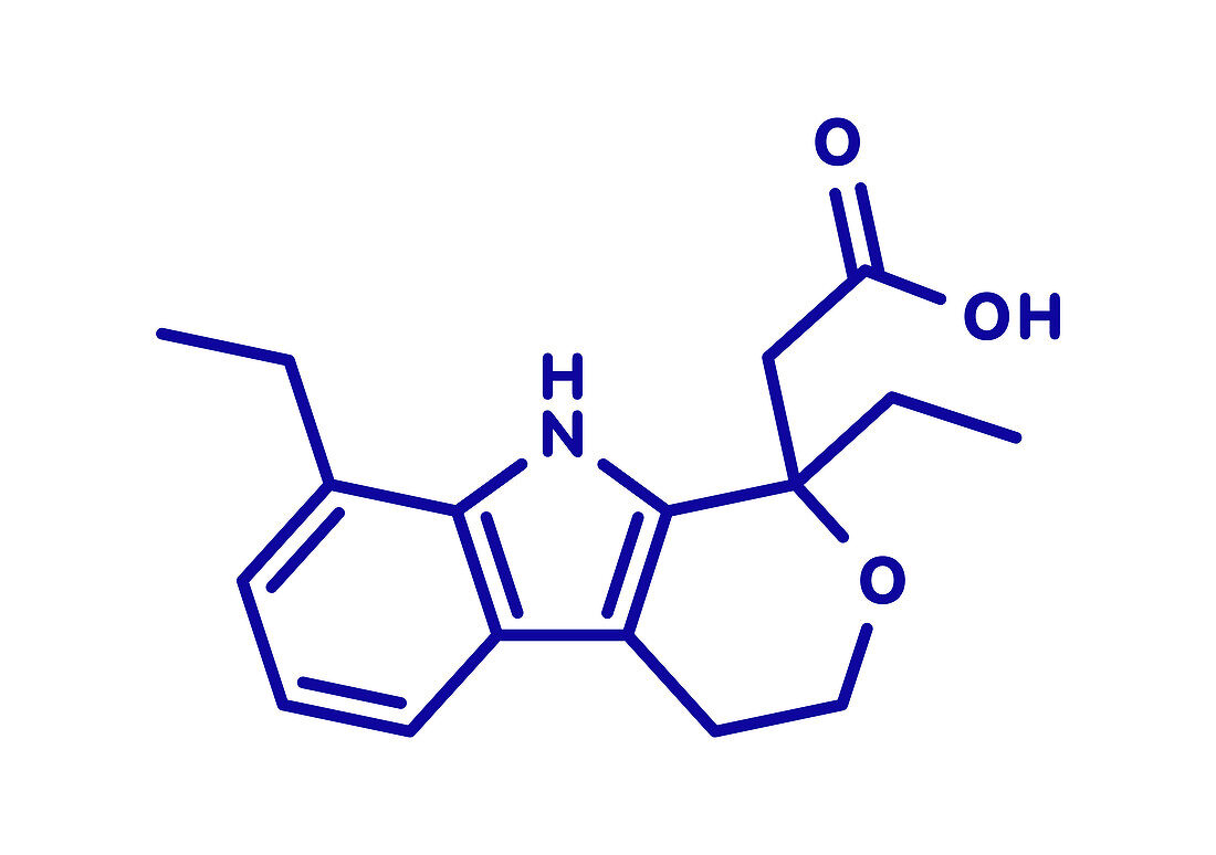 Etodolac NSAID drug molecule, illustration