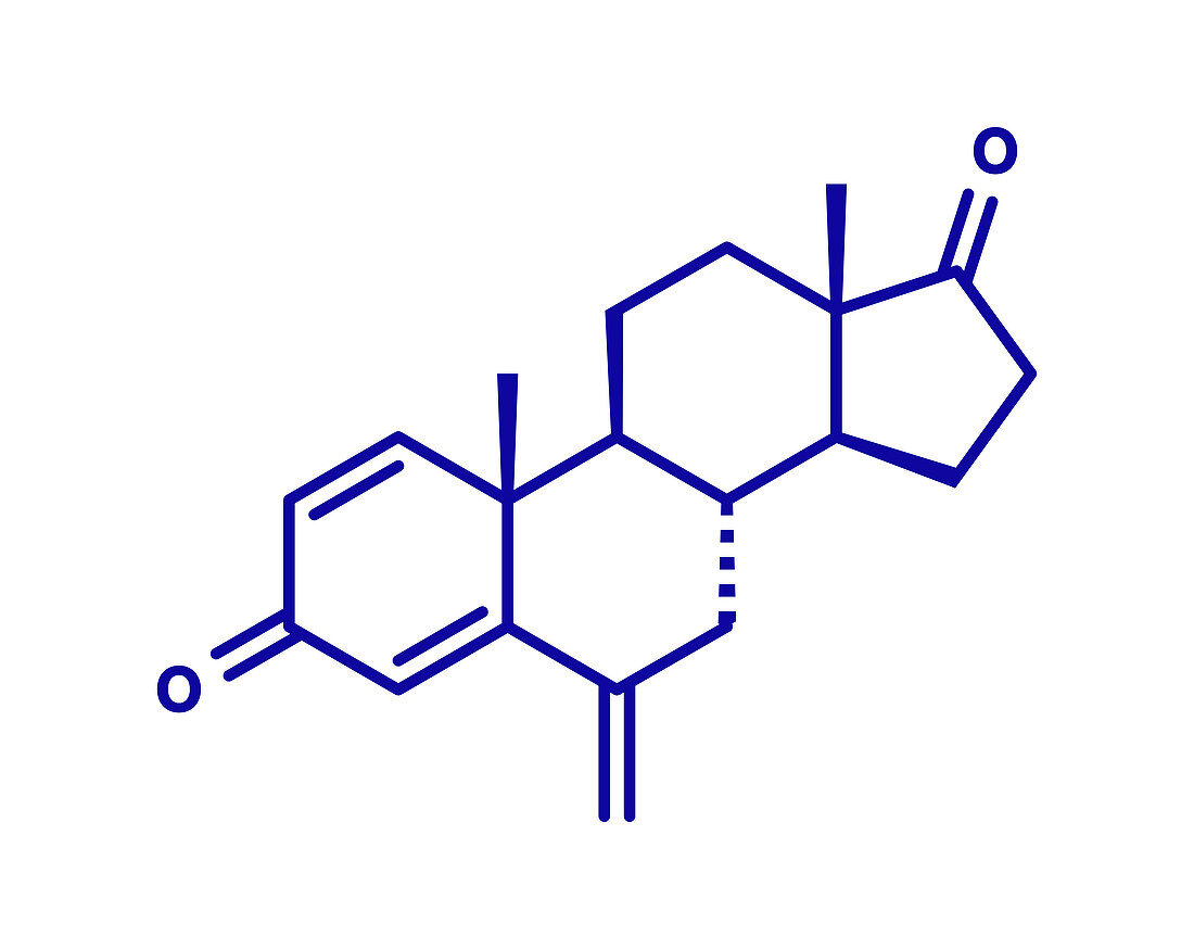 Exemestane breast cancer drug molecule, illustration