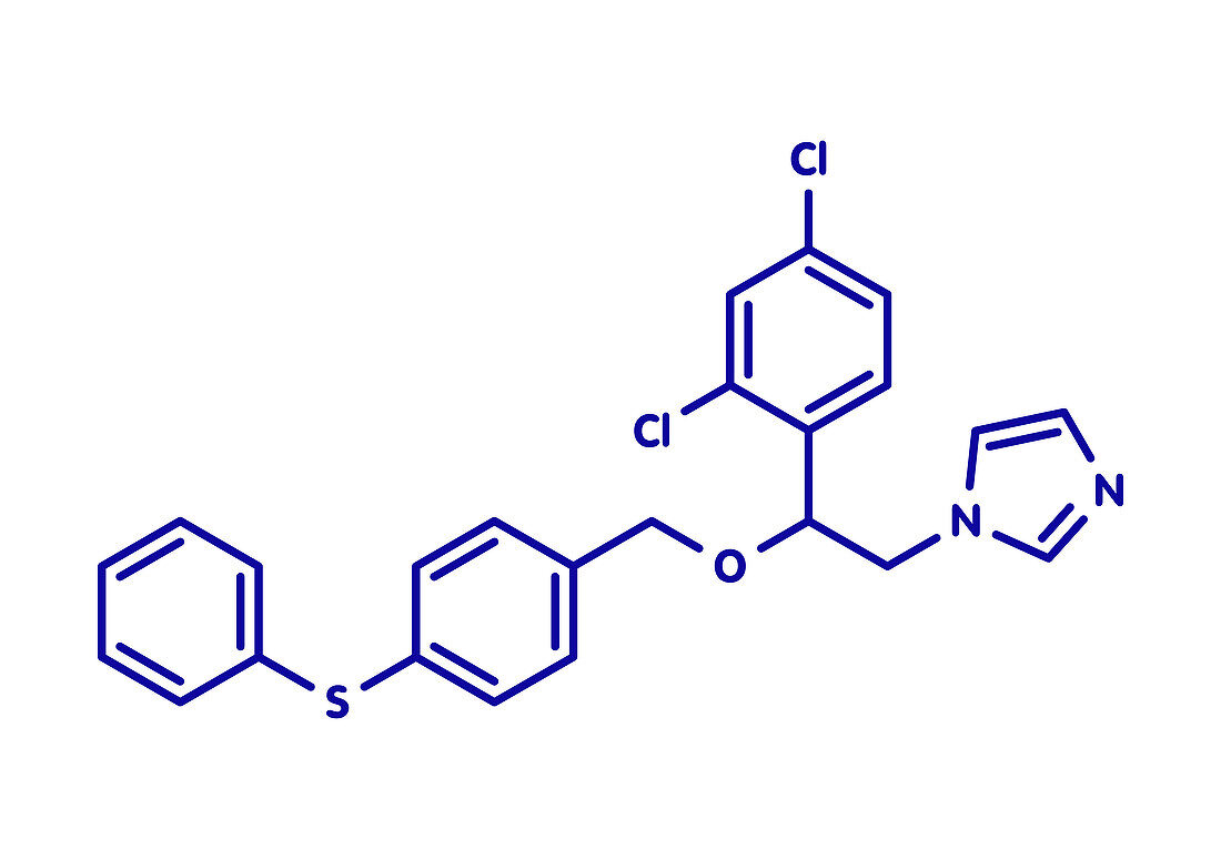 Fenticonazole antifungal drug molecule, illustration