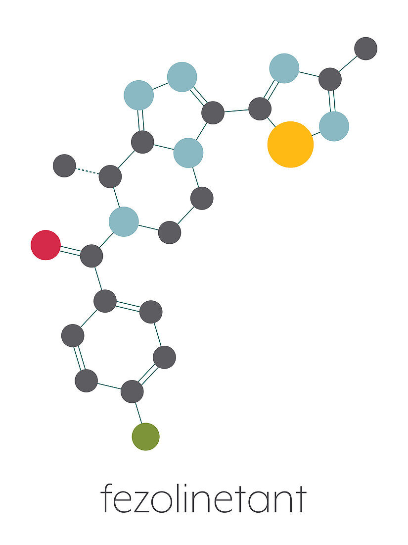 Fezolinetant drug molecule, illustration