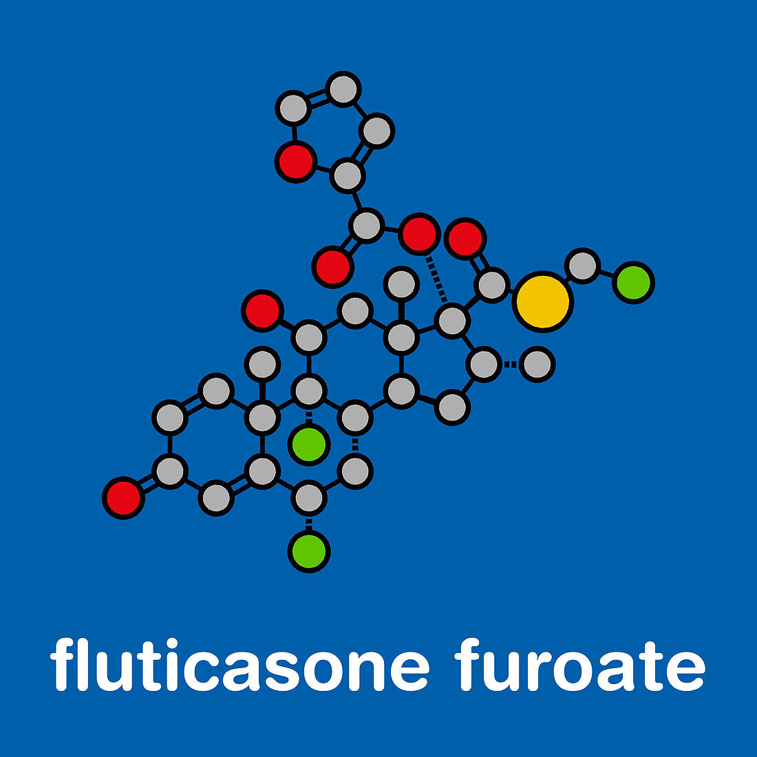 Fluticasone furoate corticosteroid drug molecule