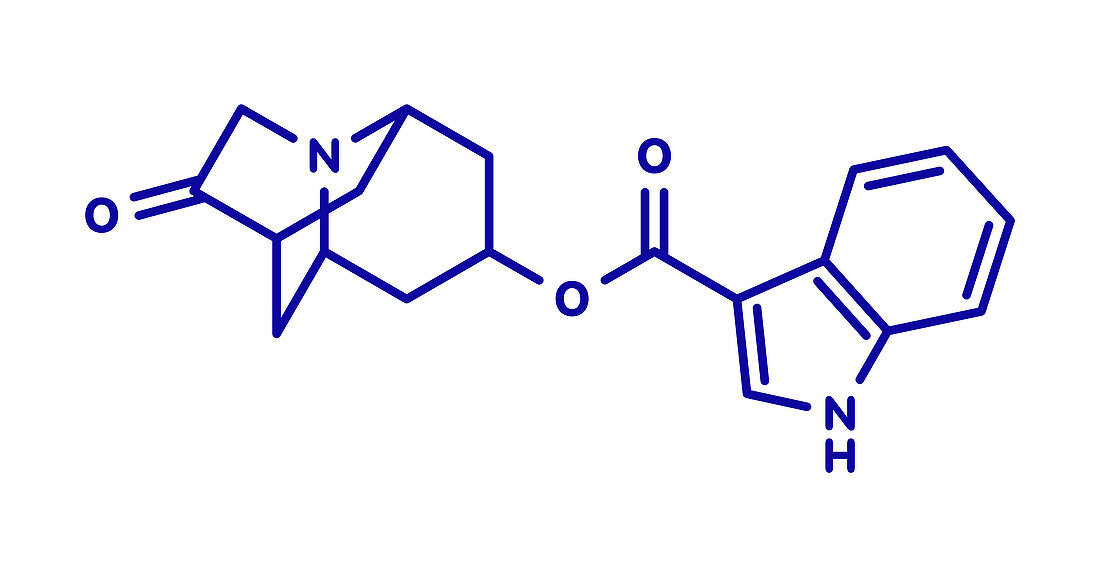 Dolasetron nausea and vomiting drug molecule, illustration
