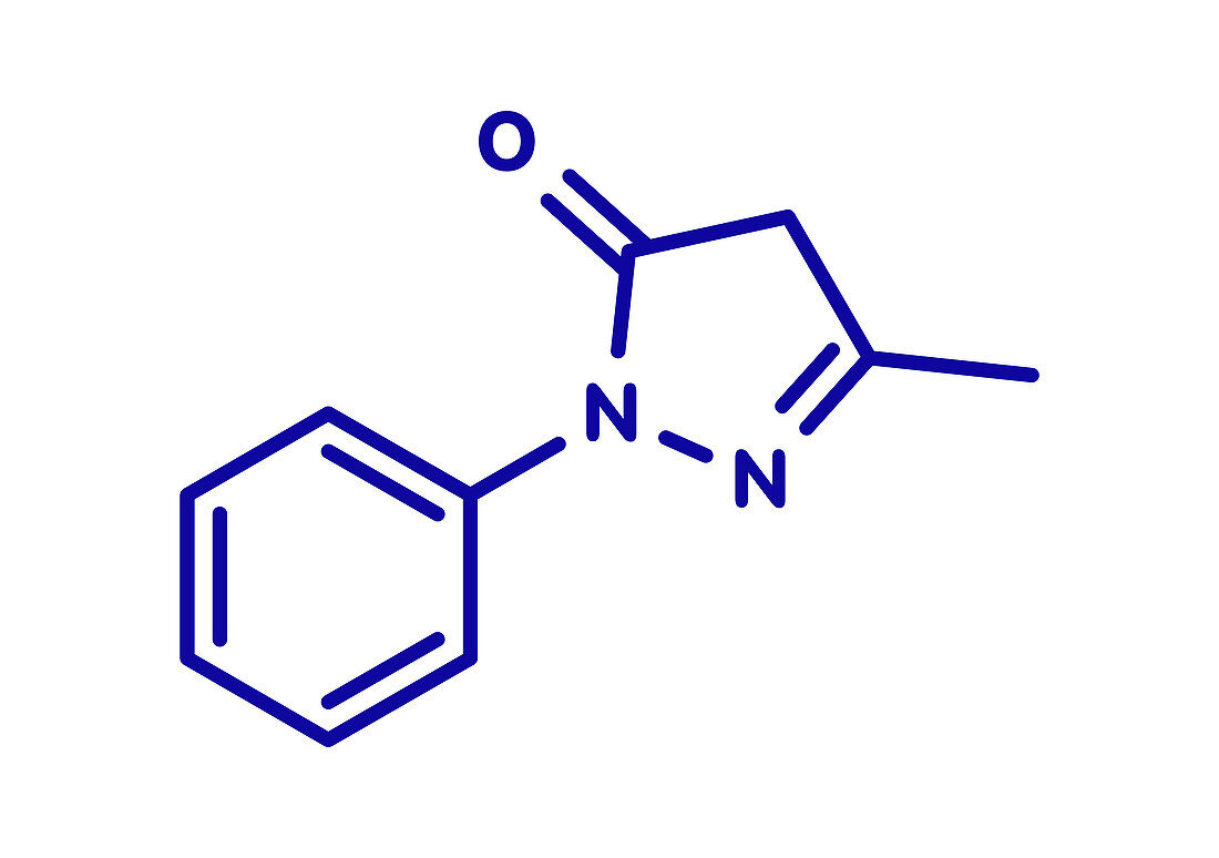 Edaravone drug molecule, illustration