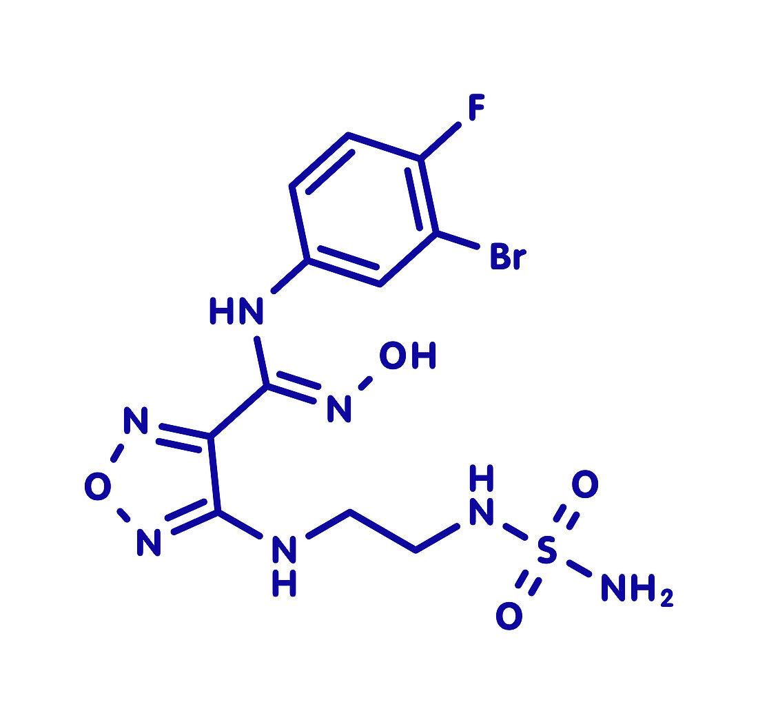 Epacadostat cancer drug molecule, illustration