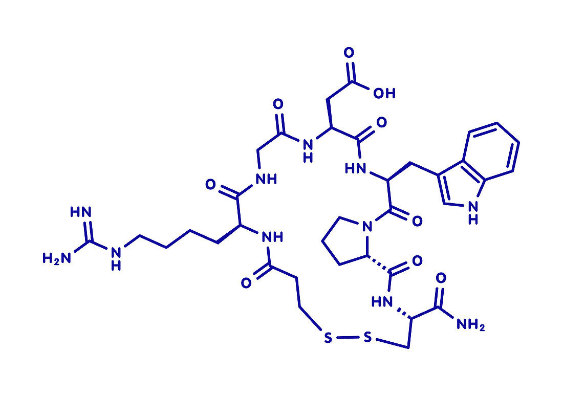 Eptifibatide anticoagulant drug molecule, illustration