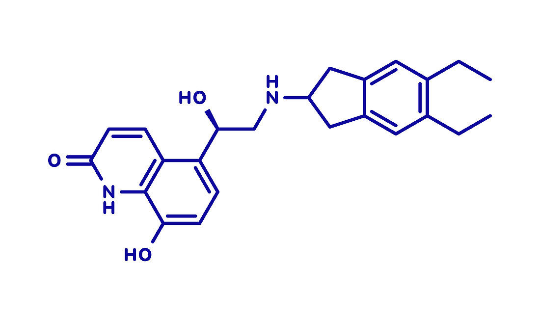 Indacaterol COPD drug molecule, illustration