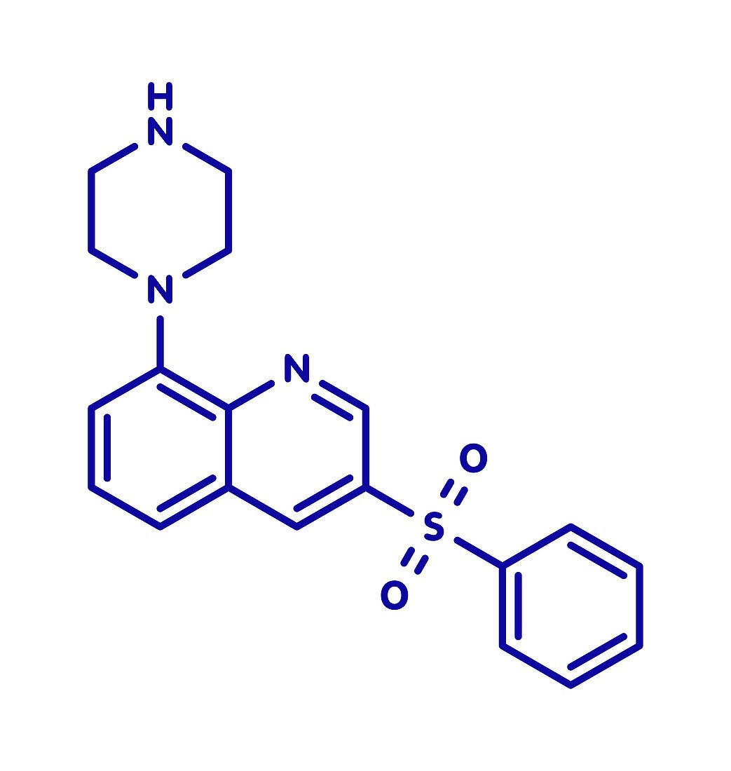 Intepirdine Alzheimer disease drug molecule, illustration